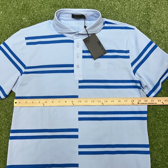 G/Fore Off Set Stripe Golf Polo Men's Large Performance Blue NWT - Picture 5 of 5